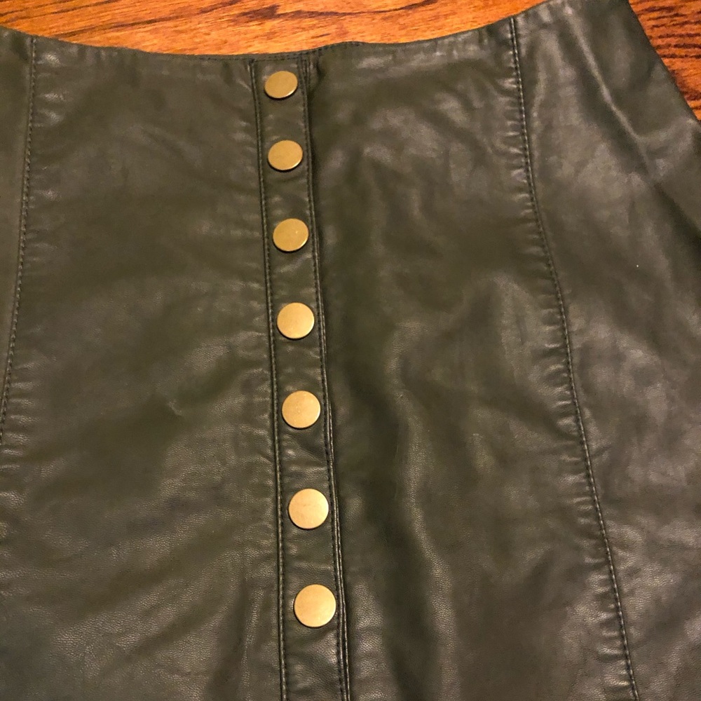 Free People Faux Leather Button-down Skirt - Picture 5 of 9